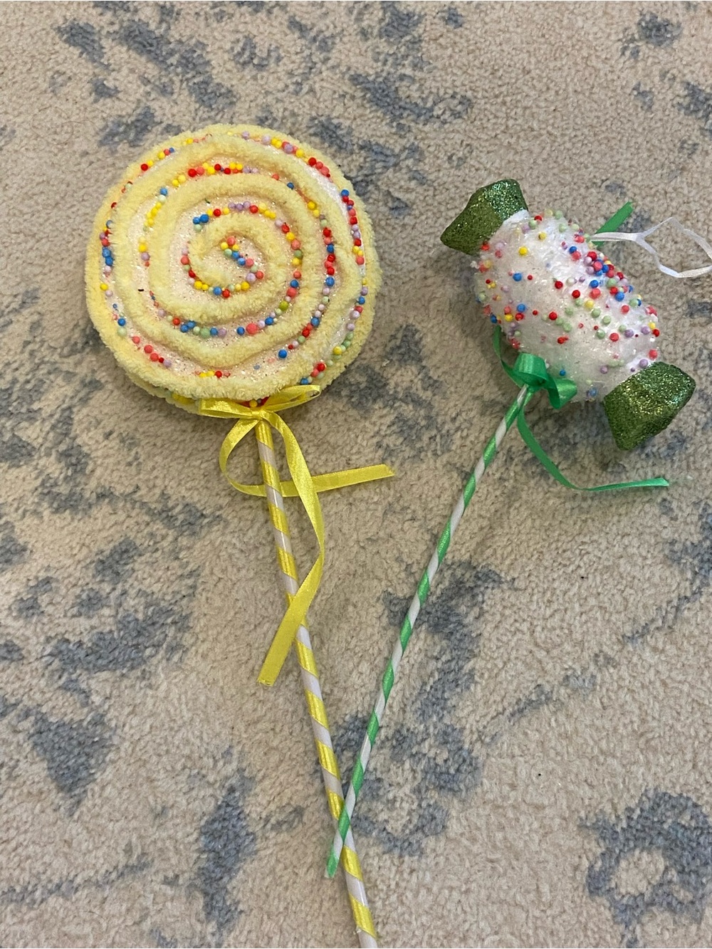 Christmas lollipop and candy ornaments lot of 2